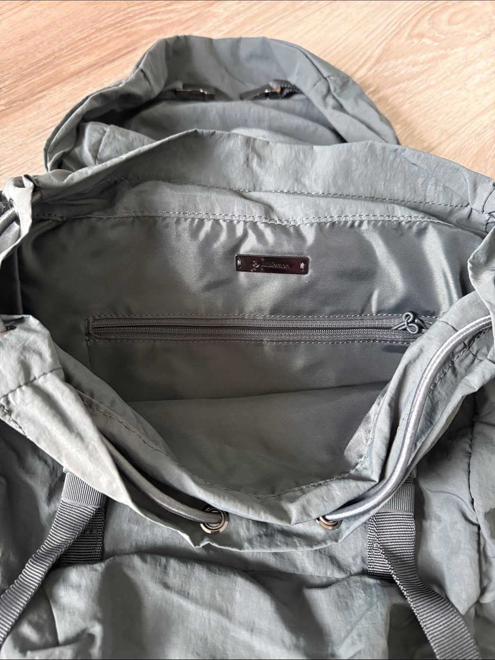 lululemon athletica Men's Olive Gray Roll-Top Backpack - Picture 3 of 5